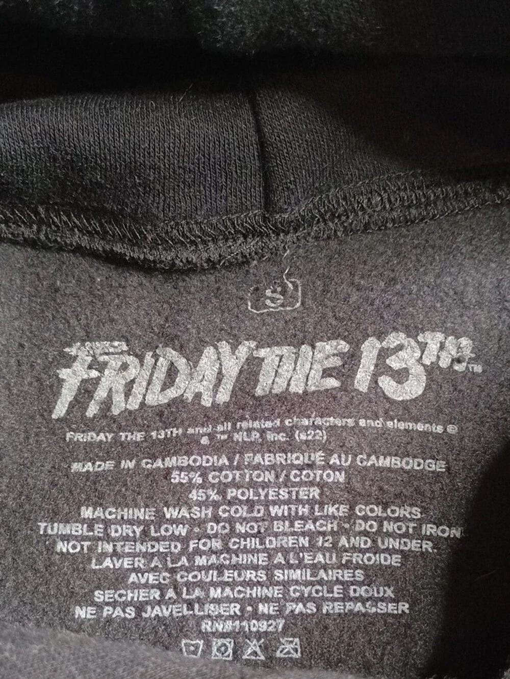 Black 'Friday the 13th' Graphic Crewneck Hoodie